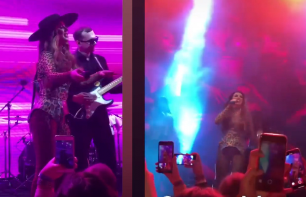 Екс-"віагра" вийшла на сцену у відвертому вбранні та "засвітила" принади (фото)