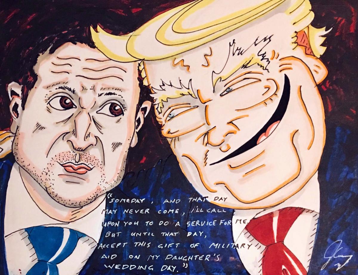 Карикатура Джима Керрі на Трампа та Зеленського / Twitter, Jim Carrey Карикатура Джима Керрі на Трампа та Зеленського / Twitter, Jim Carrey