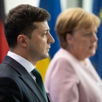 Zelensky meeting with Macron, Merkel in Paris