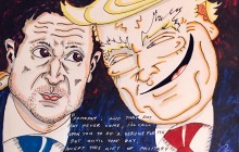 Актер Джим Керри нарисовал карикатуру на Трампа с Зеленским