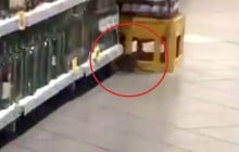"Перецепился через крысу": по одному из столичных супермаркетов бегал крупный грызун (видео)