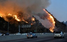 Лесные пожары подбираются к Лос-Анджелесу (видео)