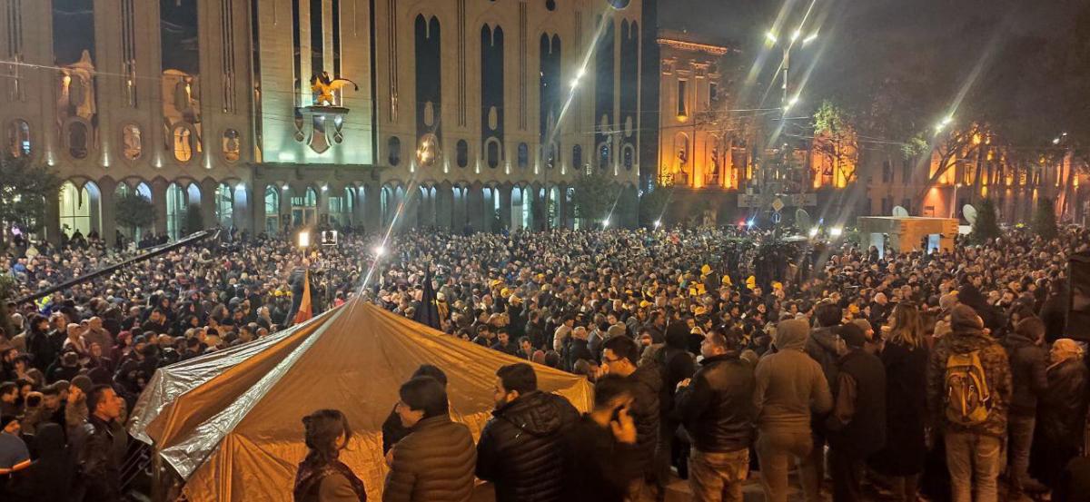 RFE/RL Thousands of protest in Tbilisi after parliament rejects