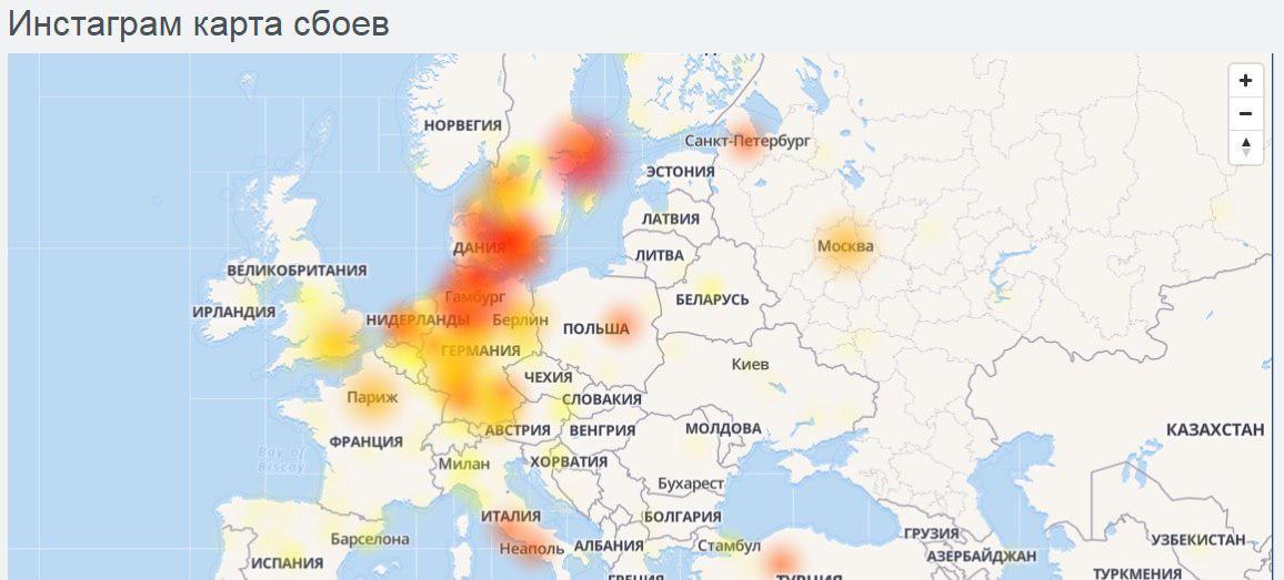 Слідом за Telegram почалися збої і в Facebook та Instagram (карта) Слідом за Telegram почалися збої і в Facebook та Instagram (карта)