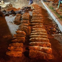 Возле Шулявского моста в Киеве обнаружили более 100 мин и снарядов Второй мировой (фото, видео)