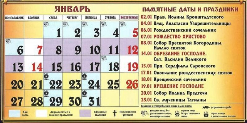 Православный календарь на апрель месяц
