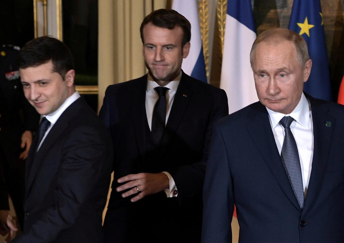 Зеленский, Макрон и Путин / REUTERS