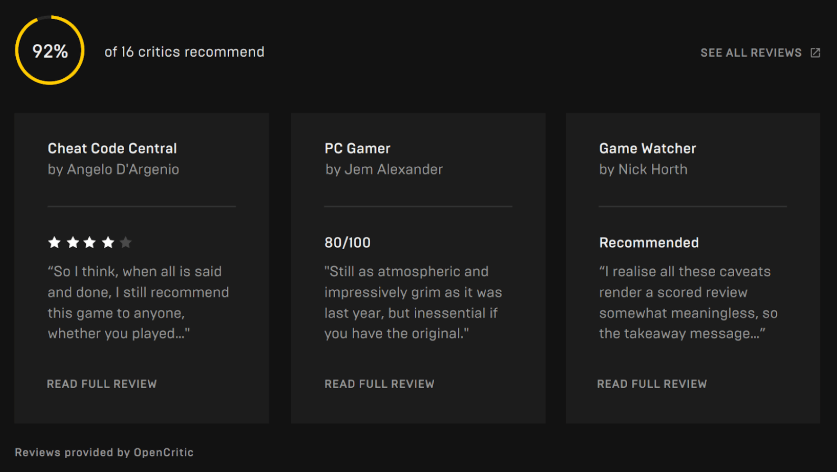 В EGS появятся отзывы критиков на игры / epicgames.com В EGS появятся отзывы критиков на игры / epicgames.com