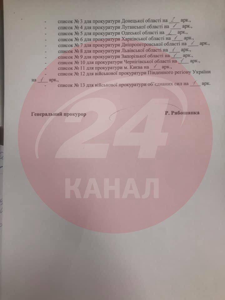 Лист генпрокурора Рябошапки у якому він вимагає звільнити екс-беркутівців / 24 канал Лист генпрокурора Рябошапки у якому він вимагає звільнити екс-беркутівців / 24 канал