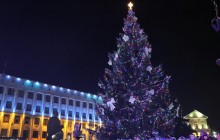 У центрі Житомира засяяла новорічна ялинка (фото)