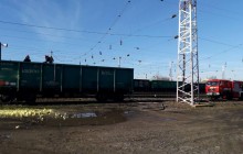 В Одеській області задимівся вагон вантажного поїзда з 50 тоннами сірки (фото)