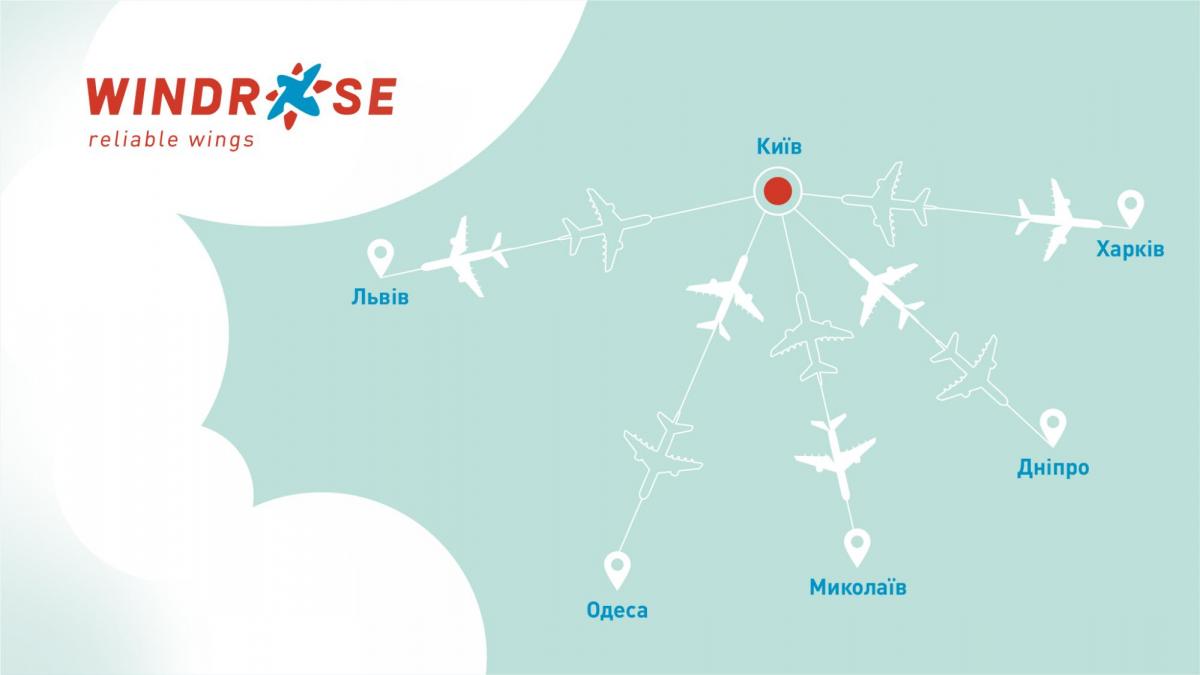 WINDROSE вперше поєднає схід, захід, північ та південь України гнучким графіком польотів WINDROSE вперше поєднає схід, захід, північ та південь України гнучким графіком польотів