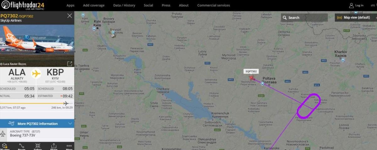 Прибытие самолета задерживается / фото flightradar24.com Прибытие самолета задерживается / фото flightradar24.com