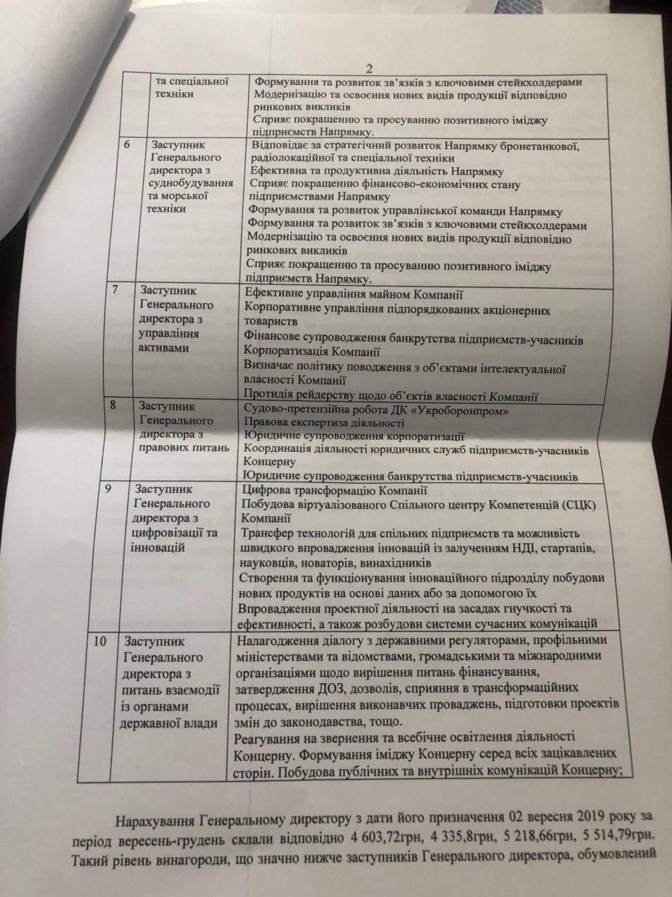 В Укроборонпроме ответили, за что десять заместителей Абромавічуса получают зарплаты по 300-400 тысяч (документ) В Укроборонпроме ответили, за что десять заместителей Абромавічуса получают зарплаты по 300-400 тысяч (документ)
