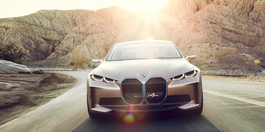 BMW i4 здатний набирати першу «сотню» за 4 сек. / фото BMW BMW i4 здатний набирати першу «сотню» за 4 сек. / фото BMW