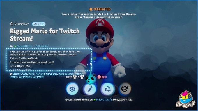 Mario, которого создали в Dreams / twitter.com Mario, которого создали в Dreams / twitter.com