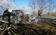 На Одещині під час руху загорілася маршрутка з пасажирами (відео)