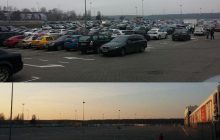 Eerie pictures show deserted parking lot at Ukraine's largest mall