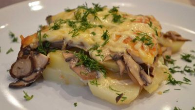 Картофель с грибами (постное блюдо), пошаговый рецепт на 0 ккал, фото, ингредиенты - IRISKA