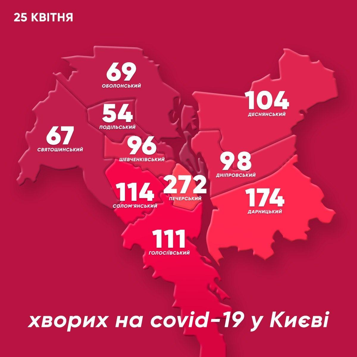 Карта заболевания в Киеве / фото t.me/vitaliy_klitschko