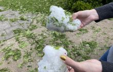 В Луизиане выпал огромный град (видео)