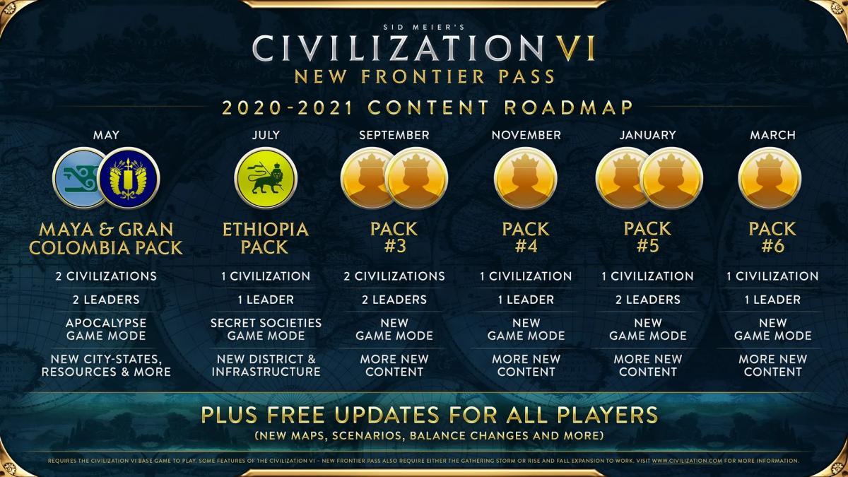DLC будуть виходити з травня 2020 року по березень 2021 року / civilization.com DLC будуть виходити з травня 2020 року по березень 2021 року / civilization.com