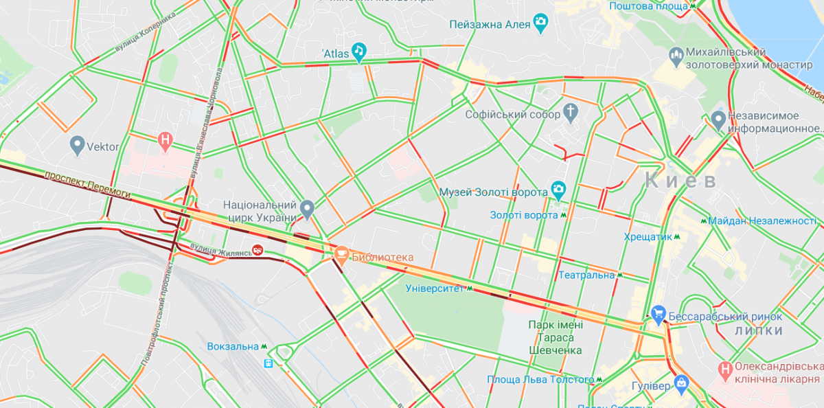 В центре города проехать можно, но не везде / Google Maps В центре города проехать можно, но не везде / Google Maps