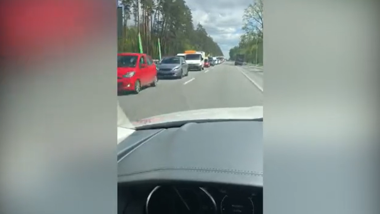 Под Киевом образовался масштабный затор / Скриншот Под Киевом образовался масштабный затор / Скриншот