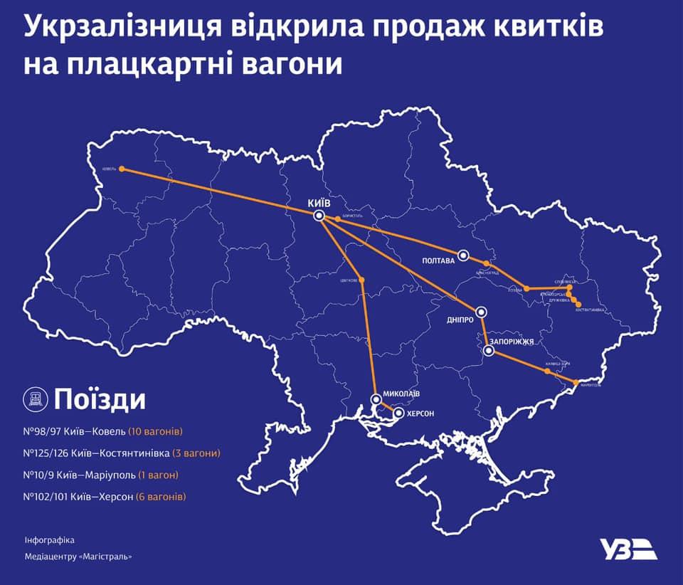 Будут доступны лишь 50% мест: УЗ открыла продажу билетов в плацкартные вагоны Будут доступны лишь 50% мест: УЗ открыла продажу билетов в плацкартные вагоны