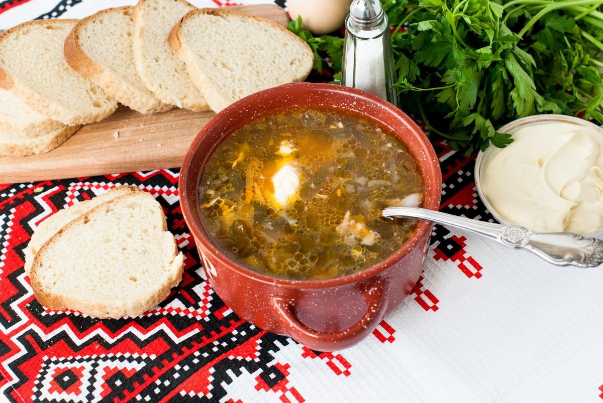 Зеленый борщ с щавелем и ревенем - Пошаговый рецепт с фото. Супы с мясом