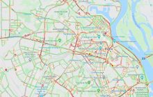 Накануне длинных выходных практически весь Киев стоит в пробках (карта)