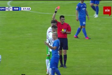 Карпати - Львів - 0:1. Відео вилучення Хахльова
