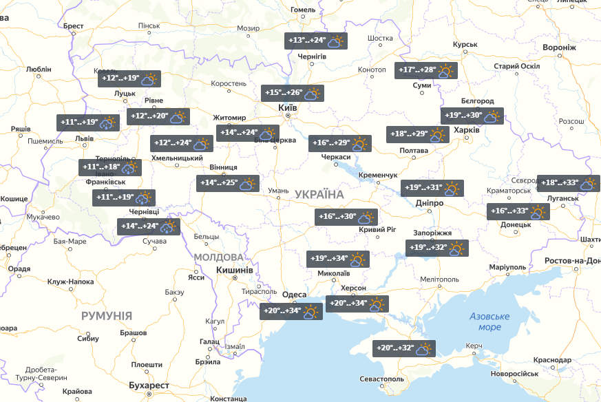 Прогноз на 12 липня / УНІАН Прогноз на 12 липня / УНІАН