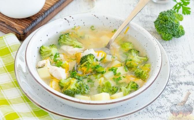Суп с брокколи и куриным филе Суп с брокколи и куриным филе