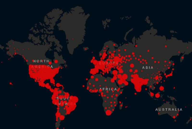 Как распространяется вирус в мире / Скриншот Как распространяется вирус в мире / Скриншот