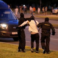 Belarus police detain 170 people overnight after election – human rights center