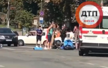 В центре Киева несколько авто и скутер устроили масштабное ДТП (видео)