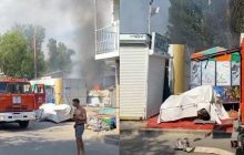 В Затоке произошел пожар на базе отдыха (видео)