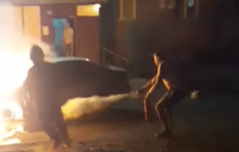 "Схемы" обнародовали видео поджога редакционного автомобиля