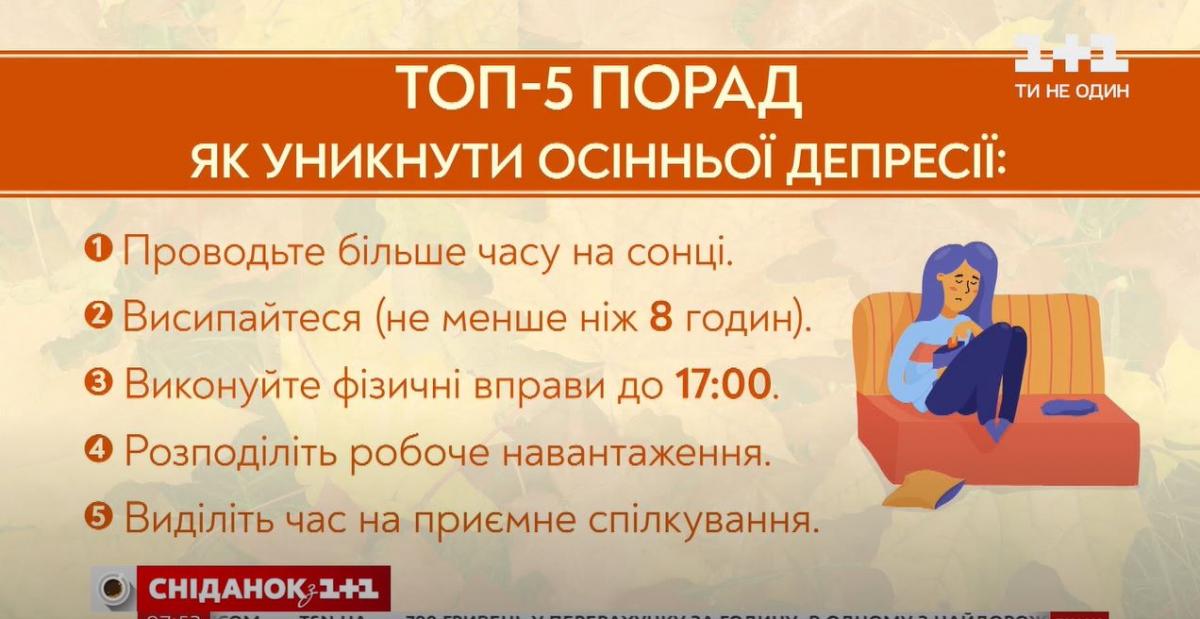 'Настроение - осень': психотерапевт дал топ-5 советов, как избежать сезонной депрессии (видео) 'Настроение - осень': психотерапевт дал топ-5 советов, как избежать сезонной депрессии (видео)