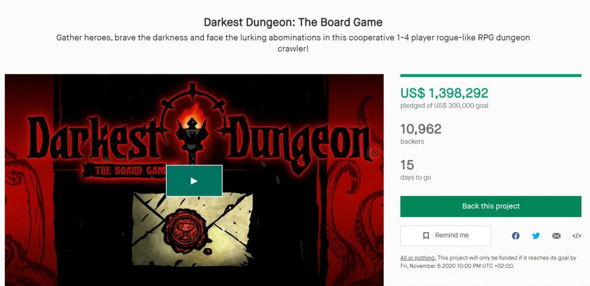 Kickstarter-кампания по сбору средств на настольную игру стала успешной еще до окончания / скриншот Kickstarter-кампания по сбору средств на настольную игру стала успешной еще до окончания / скриншот