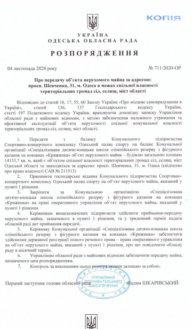 В Одессе накануне первой сессии облсовета местный Дворец спорта отдали частнику В Одессе накануне первой сессии облсовета местный Дворец спорта отдали частнику