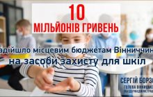 Голова ОДА Борзов: Вінничина отримала 10 мільйонів гривень на засоби захисту для шкіл