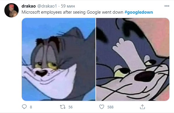 Звездный час Microsoft Bing или просто 2020 год продолжается: самые смешные шутки из соцсетей о глобальном сбое в Google Звездный час Microsoft Bing или просто 2020 год продолжается: самые смешные шутки из соцсетей о глобальном сбое в Google