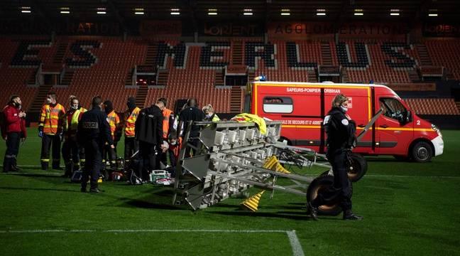 Тяжелое оборудование упало на одного из сотрудников стадиона / фото twitter.com/20minutesrennes