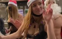 На Крещатике в Киеве заметили полуголых промоутеров (видео)