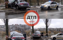 Непогода в Киеве: на Русановке водитель авто не справился с управлением и вылетел с дороги, есть жертвы (фото)