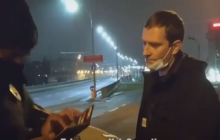 Киевлянин "под кайфом" рассекал по Киеву на разбитой Audi (видео)