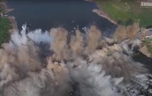 Эффектный подрыв старого моста в Китае попал на видео