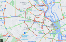 Движение в центре Киева вечером парализовано пробками: карта